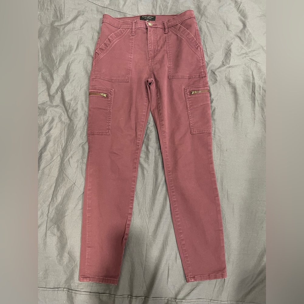 Banana Republic High-Rise Skinny Pants in Plum